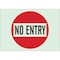 Brady Entrance Sign, Plastic, 10" W, 7" H, No Entry, Red, White 90966 - alternate 1